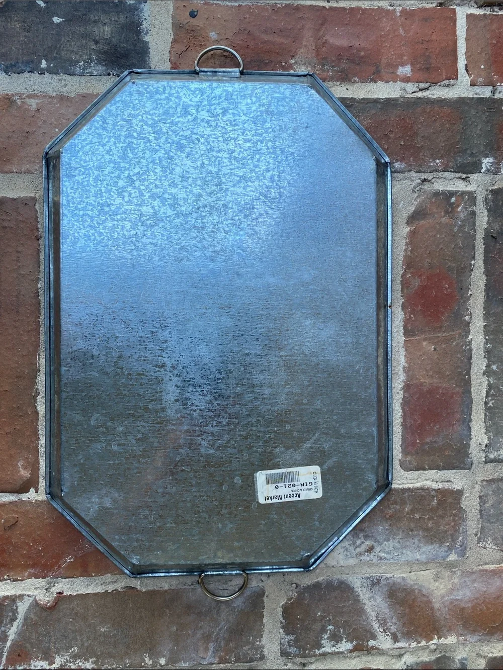 Galvanized Metal Serving Tray - Silver